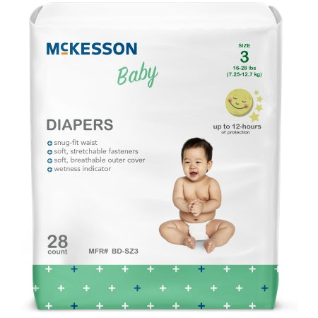 Mckesson Brand Unisex Baby Diaper Mckesson Size 3 Disposable Moderate Absorbency - BD-SZ3