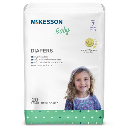 Mckesson Brand Unisex Baby Diaper Mckesson Size 7 Disposable Moderate Absorbency - BD-SZ7