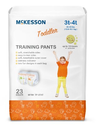 Mckesson Brand Unisex Toddler Training Pants Mckesson Pull On With Tear Away Seams 3T To 4T Disposable Heavy Absorbency - TP-3T4T
