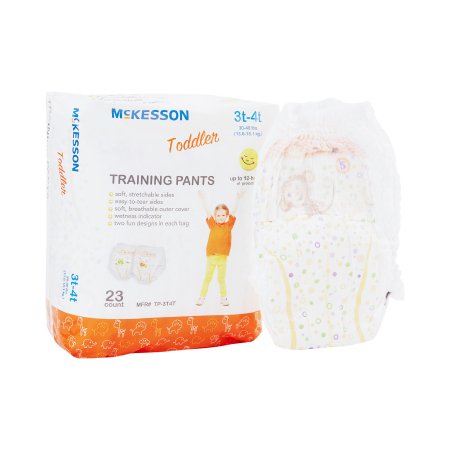 McKesson - Unisex Toddler Training Pants Pull On with Tear Away Seams Size 3T to 4T Disposable Heavy Absorbency - TP-3T4T