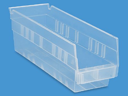 ULINE - Shelf Bin Uline Clear Plastic 4 X 4 X 12 Inch - S-16292