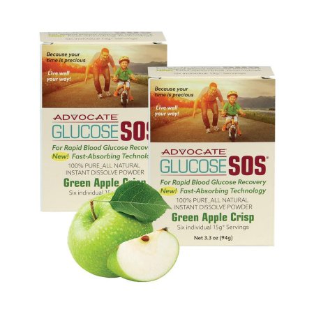 Glucose SOS - Glucose Supplement 6 per Box Powder Green Apple Flavor - GL-SOS-GA