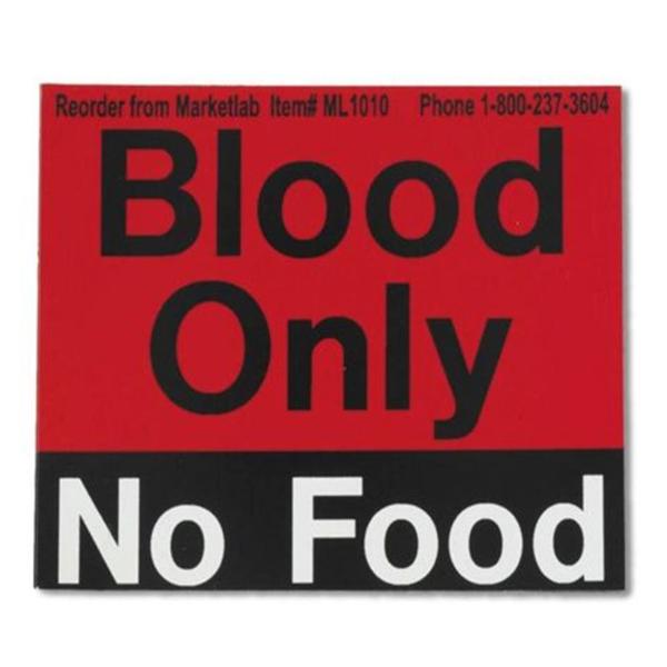 Marketlab Magnet Label Red/Black Blood Only No Food 2/Pk - 1010