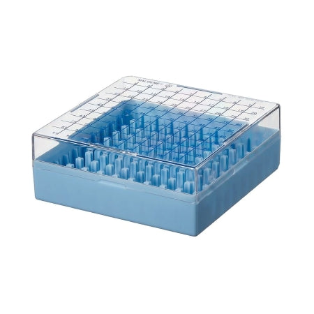 Nalgene - Cryo Storage Box 2 X 5-1/4 X 5-1/4 Inch Blue Polycarbonate 100 Place Capacity - 5026-1010