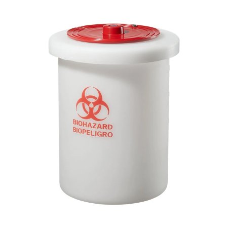 Nalgene - Biohazardous Waste Container 11 Inch Outer Diameter X 15 Inch Height White Polypropylene 5 gal. Capacity - 6370-0005