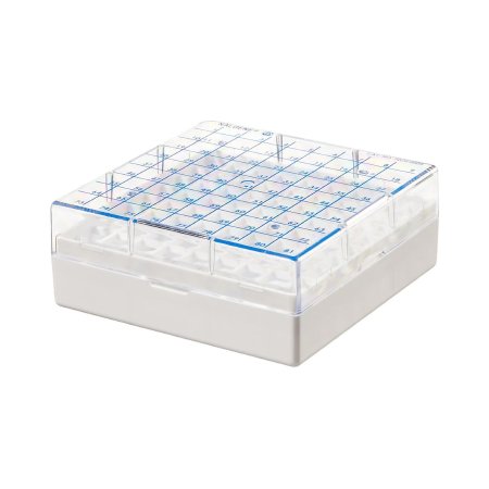 Nalgene - Cryo Storage Box 2 X 5-1/4 X 5-1/4 Inch White Polycarbonate 81 Place Capacity - 5026-0909