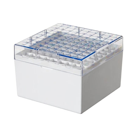 Nalgene - Cryo Storage Box 3-3/4 X 5-1/4 X 5-1/4 Inch White Polycarbonate 81 Place Capacity (5 mL Vial) - 5027-0909