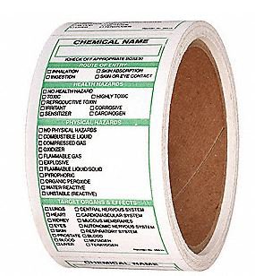 Grainger - Pre-Printed Label Laboratory Use Green / White Vinyl Chemical Name Black Lab / Specimen 2 X 4 Inch - 9EX79