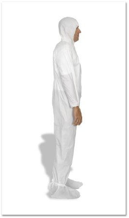 Truecare Biomedix - Cleanroom Coverall with Hood and Boot Covers 3X-Large White Disposable Sterile - TCBACV54ST-3XL