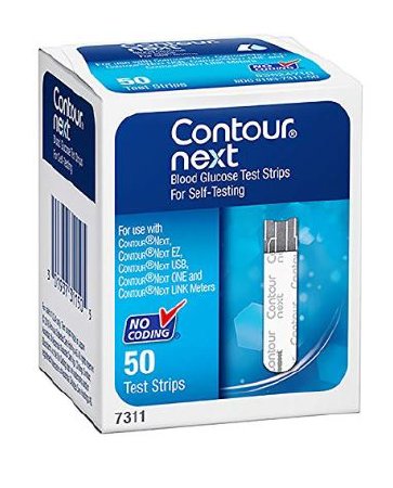 Ascensia Diabetes Care Blood Glucose Test Strips Contour Next 50 Strips Per Box Tiny 0.6 Microliter Blood Sample For Bayer Contour Blood Glucose Meter - 7311