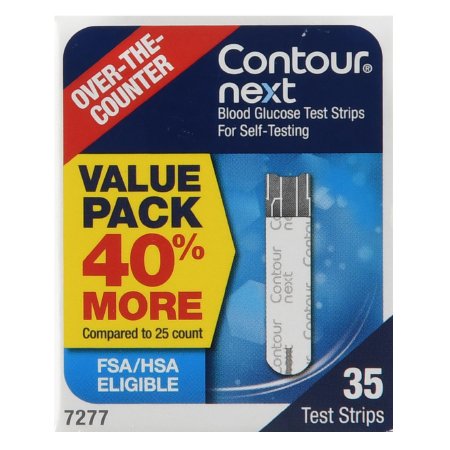 Ascensia Diabetes Care Blood Glucose Test Strips Contour Next 35 Strips Per Box Tiny 0.6 Microliter Blood Sample For Bayer Contour Blood Glucose Meter - 7277