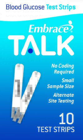 Omnis Health Blood Glucose Test Strips Embrace 10 Strips Per Vial In Each Box Small Blood Sample Size For Embrace No Code Blood Glucose Systems - APX03AB0302