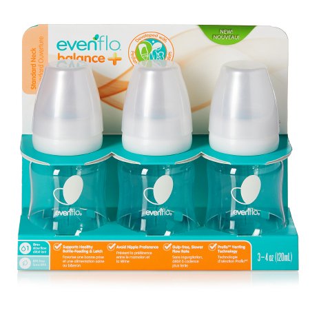 Evenflo Feeding Balance + Standard Neck - Baby Bottle 4 oz. Plastic - 1094311