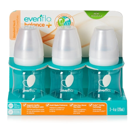Evenflo Baby Bottle  Feeding Balance + Standard Neck 4 Oz. Plastic - 1094311