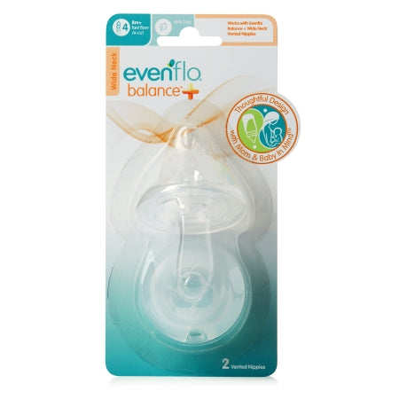 Evenflo Nipple  Feeding Balance + Wide Neck Fast Flow Tip Ages 8 Months And Up - 2141311