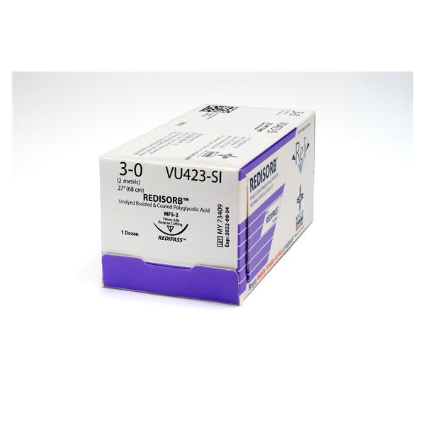 Myco Medical Supplies Suture 3-0 Polyglycolic Acid Mfs-2 Reli Redisorb Undyed 27" Braid 12/Bx - VU423-SI