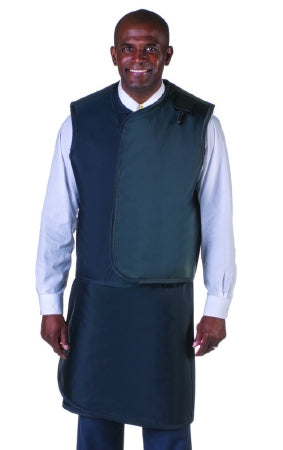 Wolf X-Ray - X-Ray Apron / Vest with Thyroid Collar Navy Blue Wraparound Style Large - 66083TC-22