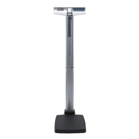 Health O Meter - Column Scale with Height Rod LCD Digital Display 500 lbs. /250 kg Capacity Gray Battery Operated - 500KL-BT