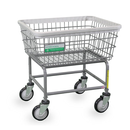 R & B Wire Products - Antimicrobial Heavy Duty Laundry Cart 2.5 Bushel Capacity Steel Tubing 5 Inch Clean Wheel System Casters - 100E/ANTI