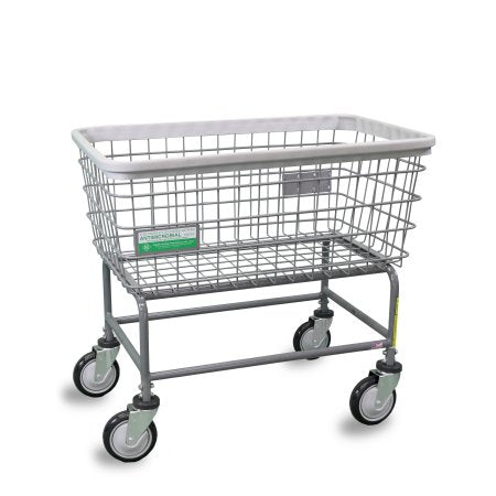 R & B Wire Products - Antimicrobial Laundry Cart 4.5 Bushel Capacity Steel Tubing 5 Inch Clean Wheel System Casters - 200F/ANTI