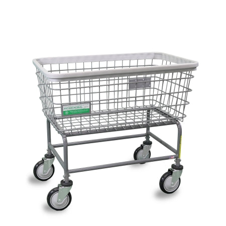 R & B Wire Products - Antimicrobial Laundry Cart 4.5 Bushel Capacity Steel Tubing 5 Inch Clean Wheel System Casters - 200F/ANTI