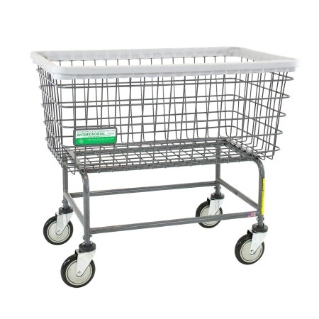 R & B Wire Products - Antimicrobial Laundry Cart 6 Bushel Capacity Steel Tubing 5 Inch Clean Wheel System Casters - 201H/ANTI
