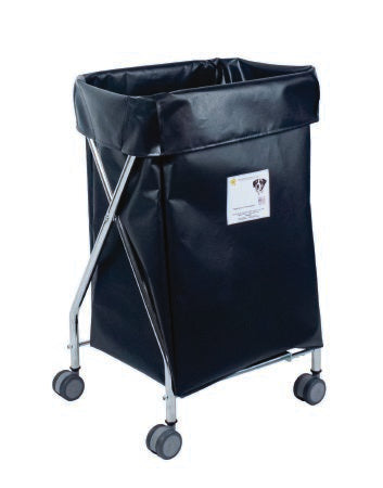 R & B Wire Products - Narrow Hamper with Bag 4 Casters 5 Bushel Capacity - 654BLK