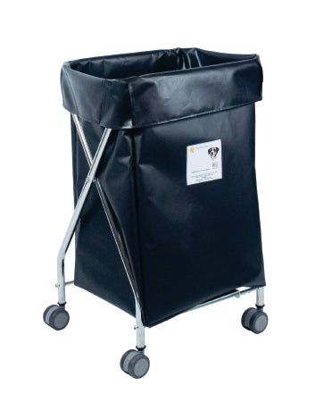 R & B Wire Products - Narrow Hamper with Bag 4 Casters 5 Bushel Capacity - 654BLK