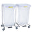 R & B Wire Products - Double Hamper Stand Rolling Square Opening Foot Pedal Self-Closing Lid - 694