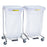 R & B Wire Products - Double Hamper Stand Rolling Square Opening Foot Pedal Self-Closing Lid - 694