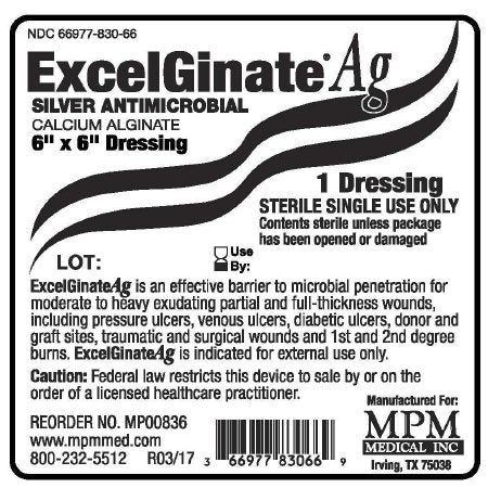 ExcelGinate AG - Silver Alginate Dressing 6 X 6 Inch Square Sterile - MP00836