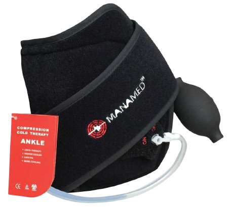 EZ Ice - Ankle Wrap One Size Fits Most Hook and Loop Strap Closure Left or Right Foot - Manamed - EZANKLE01