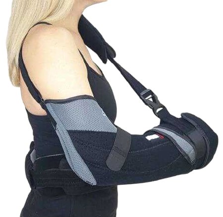 Kahuna Brace - Shoulder Brace with Abduction Pillow and Ball One Size Fits Most Aluminum / EVA / Foam / Plastic Buckle Closure / Hook and Loop Strap Closure Gunslinger Left or Right Arm - KB001