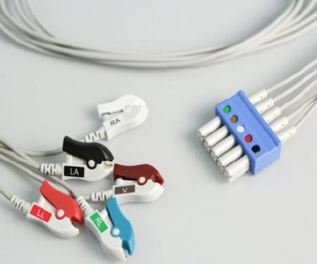 Sage Services Group Ecg Patient Cables Din 5-Lead, Grabber, Unshielded, 0.9M For Use With Ecg Electrodes - L14-05-29P