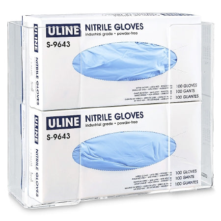 Uline Glove Box Dispenser Wall Mounted 2-Box Capacity Clear Acrylic - H-6120
