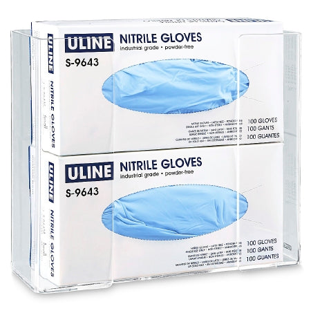 Uline - Glove Box Dispenser Wall Mounted 2-Box Capacity Clear Acrylic - H-6120
