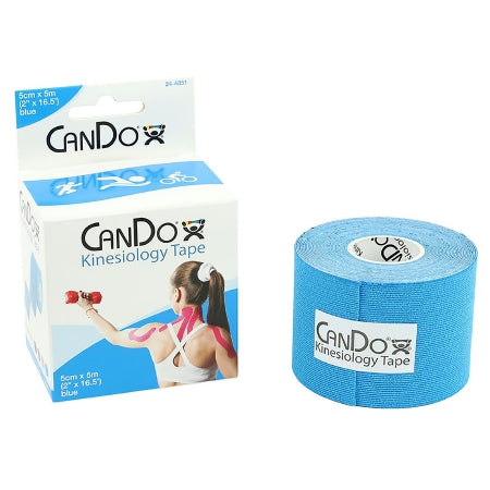 Fabrication Enterprises Kinesiology Tape Cando Skin Friendly Cotton / Rayon 2 Inch X 16-1/2 Foot Blue Nonsterile - 24-4851