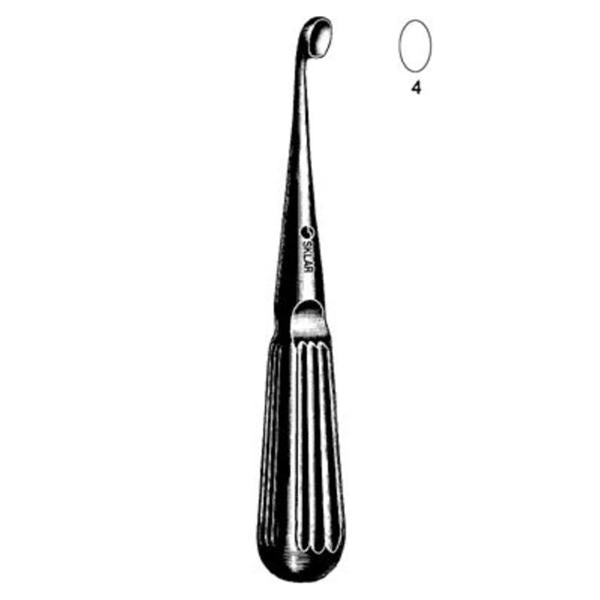 Sklar Instruments Curette Bone Bruns 6-3/4" #4 Oval Tip Stainless Steel Ea - 40-7114