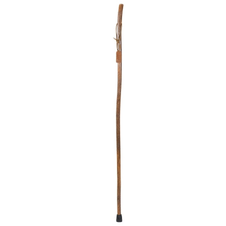 Mabis Healthcare Hiking Staff Brazos Wood 48 Inch Height Free Form Brown Hickory Print - 602-3000-1125