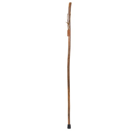 Mabis Healthcare Hiking Staff Brazos Wood 55 Inch Height Free Form Brown Hickory Print - 602-3000-1126