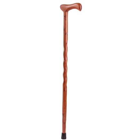 Mabis Healthcare Hiking Staff Brazos Wood 37 Inch Height Twisted Red Cedar Print - 502-3000-0158