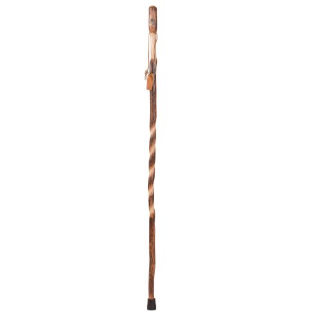 Mabis Healthcare Hiking Staff Brazos Wood 48 Inch Height Twisted Hickory Print - 602-3000-1280