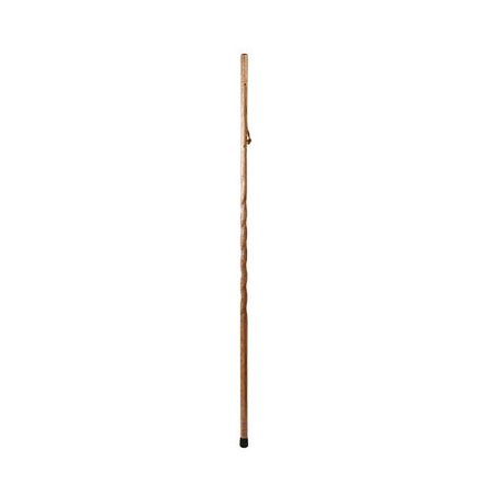 Mabis Healthcare Hiking Staff Brazos Wood 55 Inch Height Twisted Brown Oak Print - 602-3000-1353