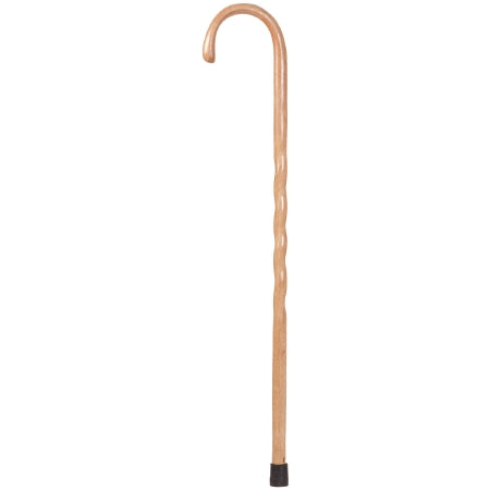 Mabis Healthcare Hiking Staff Brazos Wood 37 Inch Height Twisted Tan Oak Print - 502-3000-0248