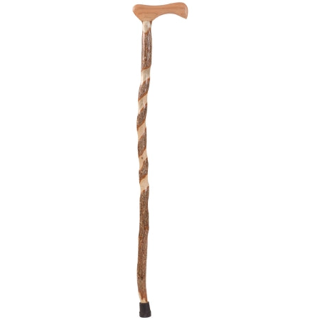 Mabis Healthcare Hiking Staff Brazos Wood 37 Inch Height Twisted Sassafras Print - 502-3000-0269