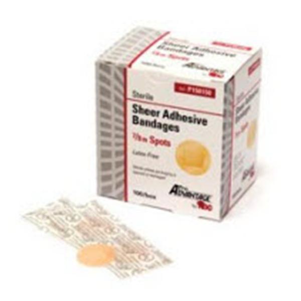 National Distribution & Contra Bandage Spot Sheer Pro-Advantage 7/8" Flexible Tan Lf 100/Bx, 12 Bx/Ca - NDC P150150