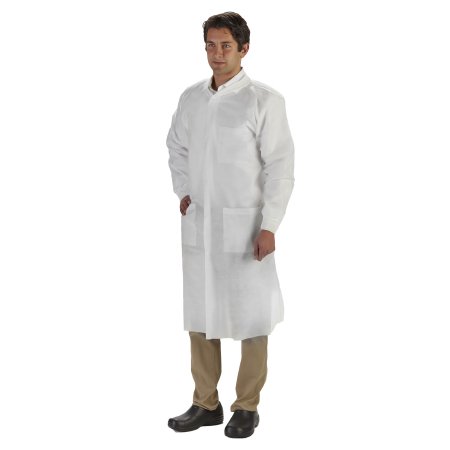 LabMates - Lab Coat White X-Large Knee Length Disposable - 85175