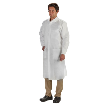 LabMates - Lab Coat White 3X-Large Knee Length Disposable - 85236
