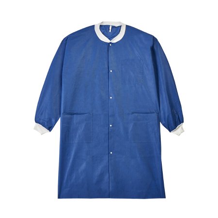 LabMates - Lab Coat Blue Large Knee Length Disposable - 85179