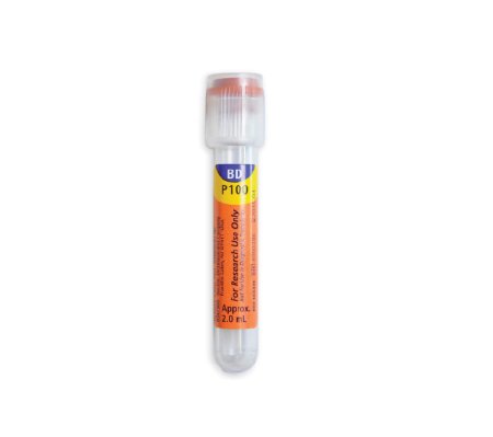 Becton Dickinson Bd P100 Venous Blood Collection Tube Plasma Tube K2 Edta / Protein Stabilizer Additive 13 X 75 Mm 2 Ml Red Stripe Bd Hemogard Closure Plastic Tube - 366422